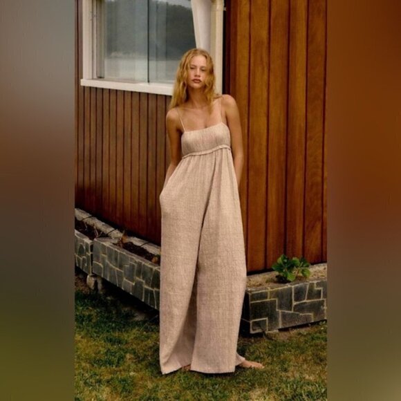 Zara, Ladies Structured Long Jumpsuit - Beige. Size: XS (US). NWT - Picture 15 of 16